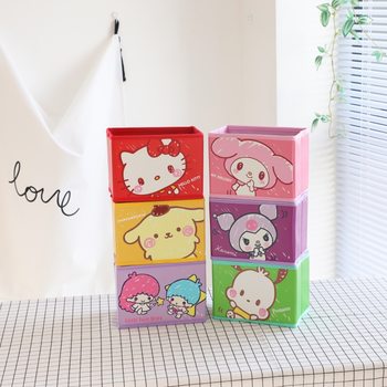 Foldable Cartoon Ins-Style Desktop Dustproof Miscellaneous Storage Box Melody Student Dormitory Stationery Organizer Ins Style