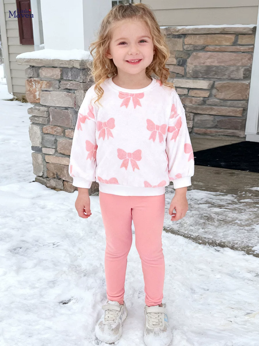 Ensemble fille doublé polaire automne, tenue enfant mignonne manche longue, vêtements bébé style