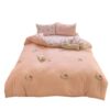 Category a Maternal and Infant Grade Naked Sleeping Cartoon Cotton Towel Embroidered Four-Piece Set Soft Waxy Bed Bed Sheets Quilt Cover Student Dormitory Three-Piece Set