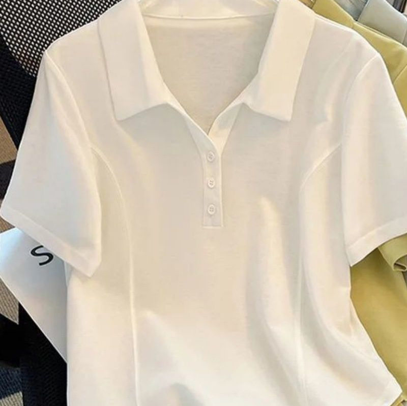 Womens Polo T Shirt Slim Fit Short Sleeve Casual Summer Style Available in White and Green Wholesale Supply
