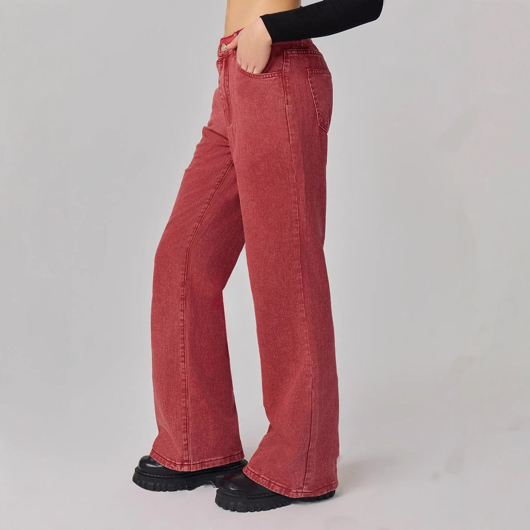 Womens Casual Wide Leg Straight Leg Jeans High Quality Denim Comfortable Fit Trendy Style Perfect for Everyday Wear