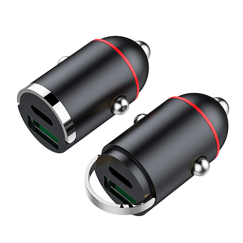 New car charger 100w super fast charge multi-function cigarette lighter mini hidden pull ring car charger