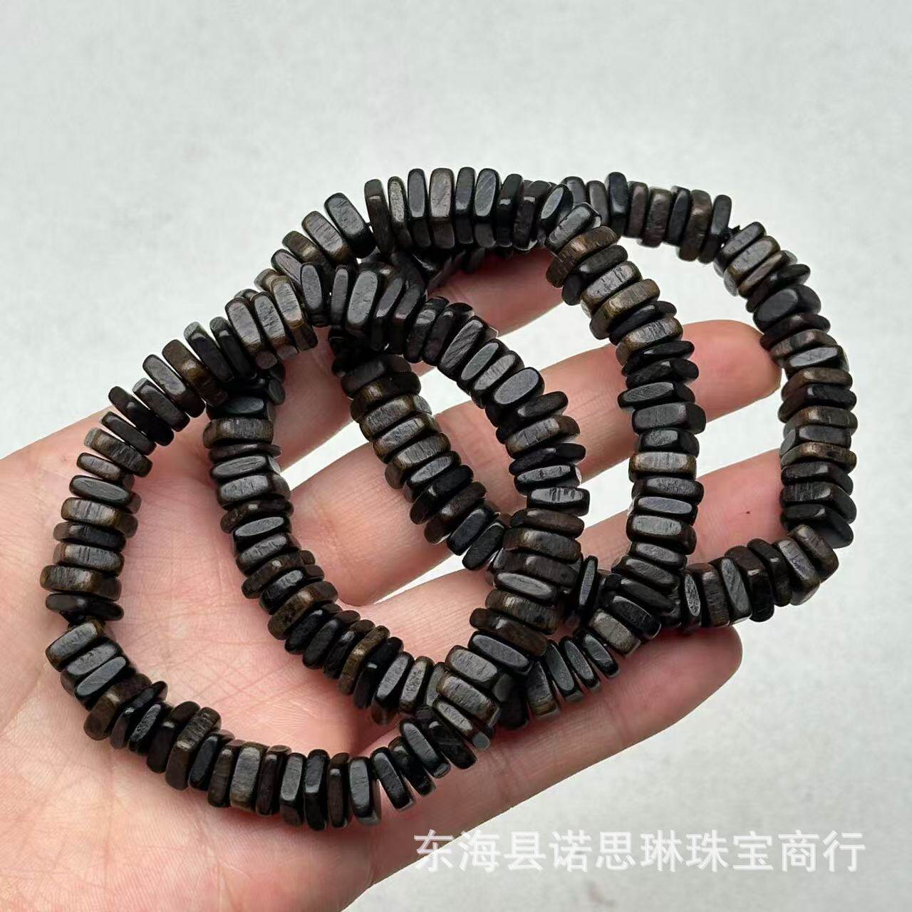 กำไลข้อมือ Dalagan ทำจากไม้สน พร้อมจี้ทรงสี่เหลี่ยมและทรงกลม สีดำเคลือบน้ำมัน ใช้สำหรับงานแฮนด์เมด DIY ทำลูกปัดพระพุทธรูป เครื่องประดับ โซ่โทรศัพท์มือถือ