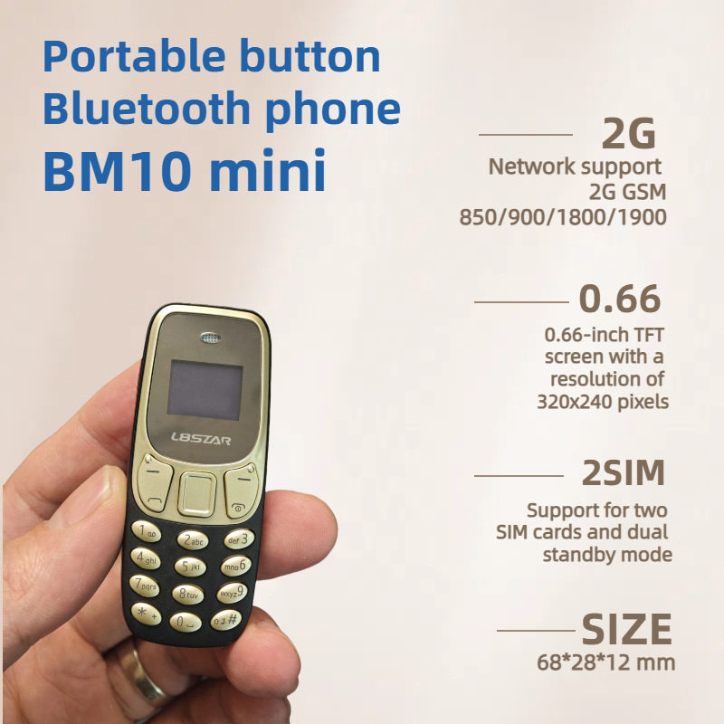 L8StarBM10 трансграничный внешнеторговый моноблок мини-мобильный телефон Bluetooth-плеер студенческая кнопочная машина с двумя картами для пожилых людей Изображение 1