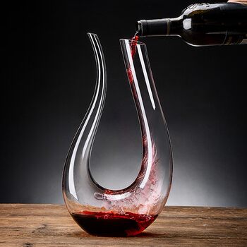 European-Style Household Crystal Glass U-Shaped Red Wine Decanter Personalized Creative Mixer Red Wine Glass Set All in One