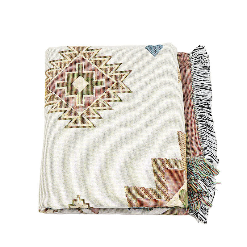 Bohemian Sofa Blanket Cover Blanket Line Blanket Camping Blanket Outdoor picnic Blanket Bed End Blanket Nap Blanket Leisure Blanket