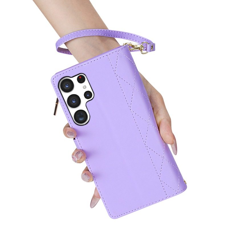 For Samsung S25 Ultra xiangfeng multi-card mobile phone leather case A56/A16 diagonal lanyard protective case S24