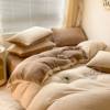 Class a Maternal and Infant Grade Winter Solid Color Thickened Milk Velvet Four-Piece Set Winter Coral Plush Bedding Three-Piece Set