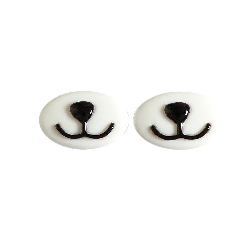 Cartoon Oval Flat Nose and Mouth Resin Small Accessories DIY Water Cup Refrigerator Magnet Hole Shoe Buckle Doll Accessories