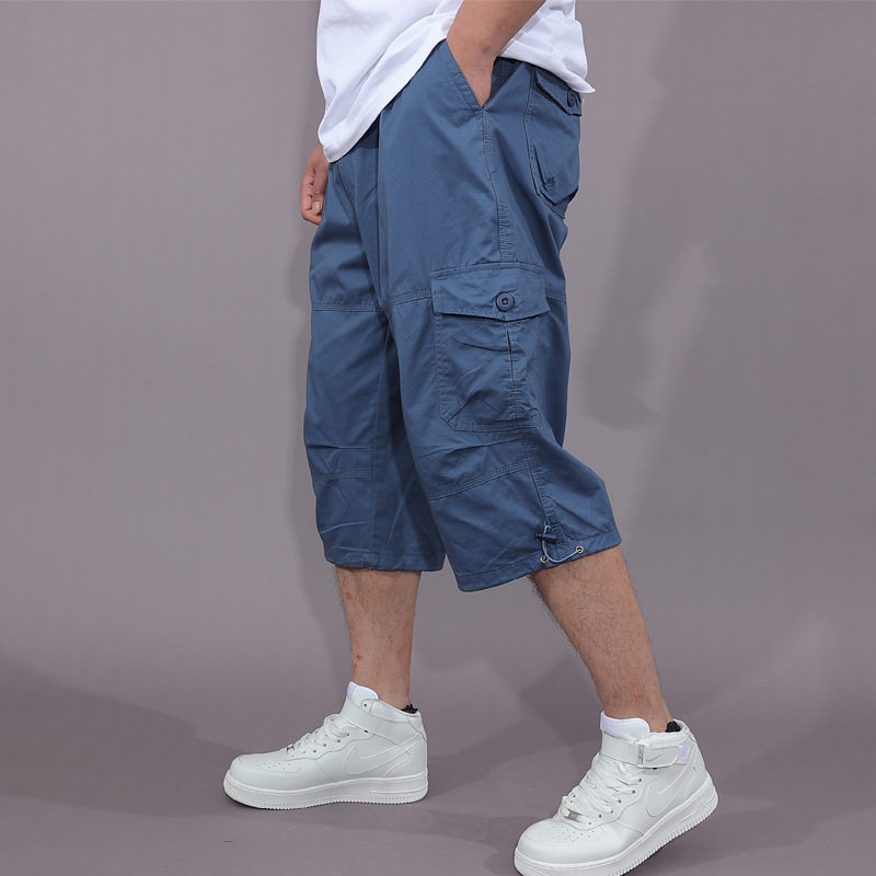 批发七分裤男工装裤中裤男宽松薄款男式多口袋户外运动休闲短裤