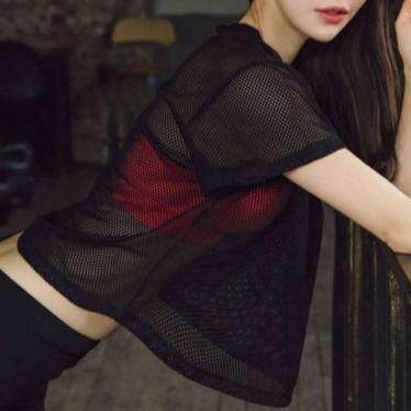 Mesh T Shirt Sexy Sheer Breathable Quick Dry Fabric Casual Yoga and Dance Wear Wholesale Available
