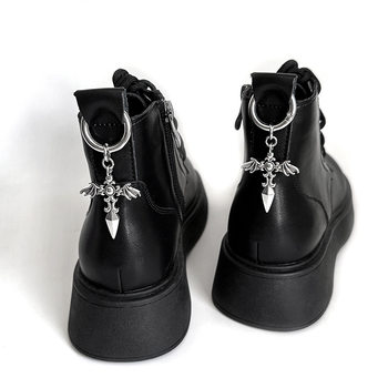 Trendy Cool Devil Wing Cross Heel Shoe Accessories Punk All-Match Bat Wings Martin Boots Buckle Pendant New