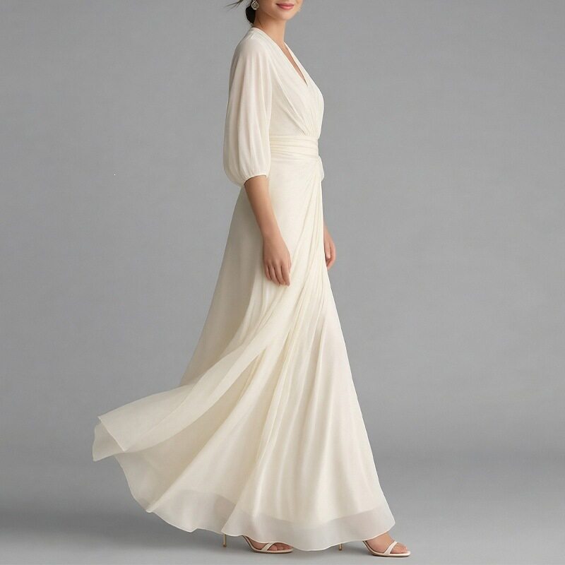 Elegant Womens Spring Dress Solid Color Loose Fit Flared Hem Perfect for Casual or Formal Occasions Wholesale