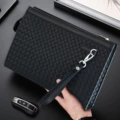 F71-Pure Black-Wide Woven Square Bag