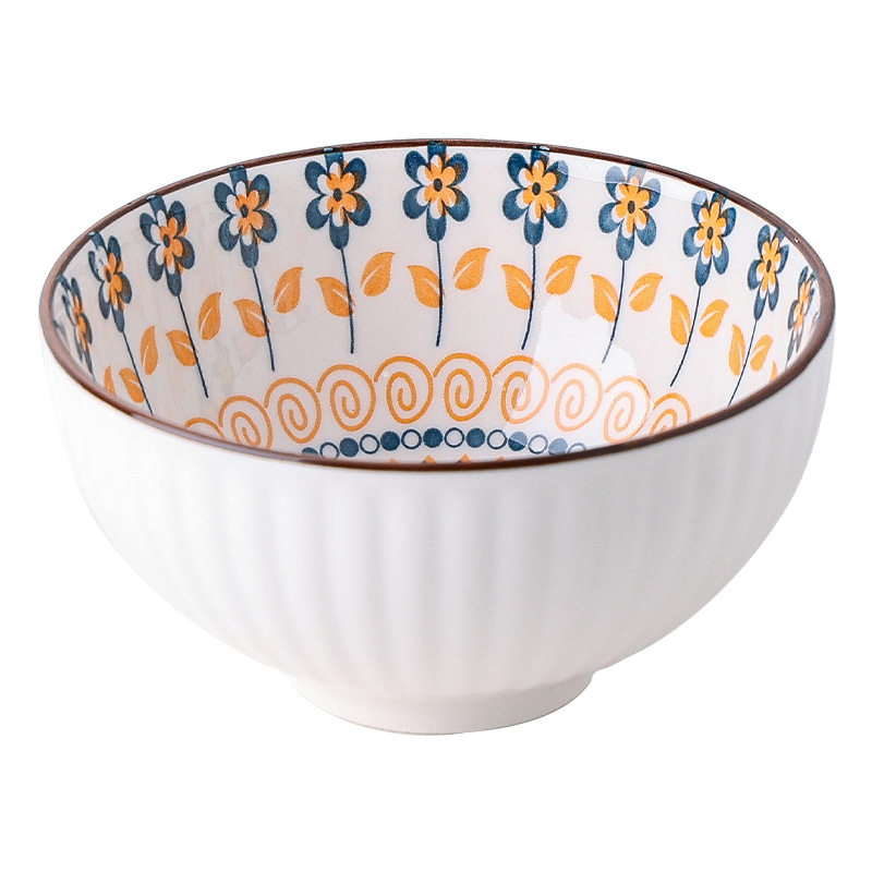 High color value national style tableware ceramic meal rice bowl household especially good-looking dishes suit set