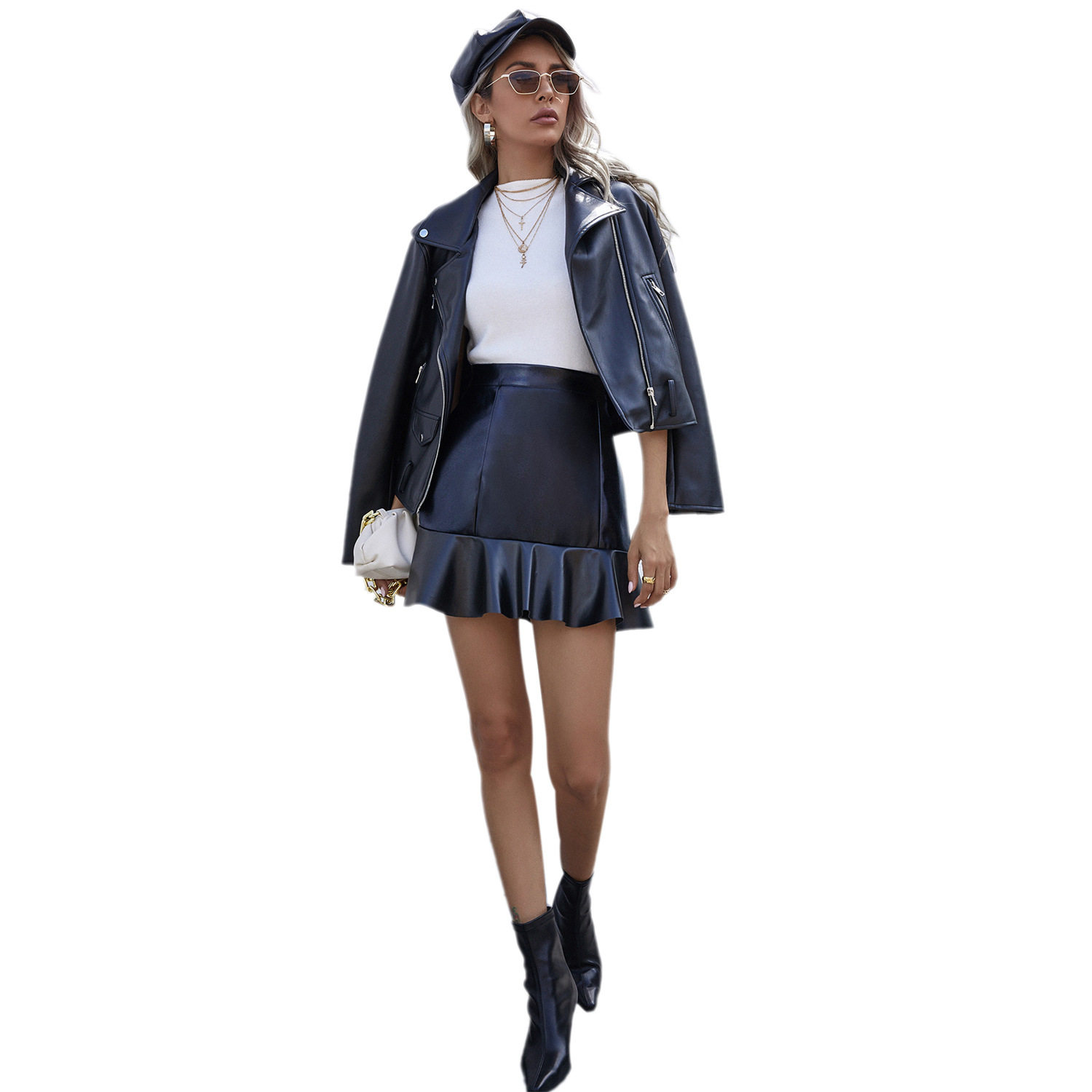 Fishtail Leather Skirt Slim Fit Casual Style Versatile for Everyday Wear Wholesale Available