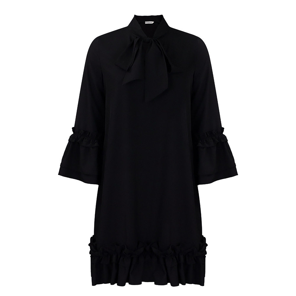 Plus Size Casual Dress Loose Fit Ruffle Sleeve Solid Color Perfect for Summer Outings Wholesale Available