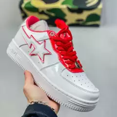 Wholesale Bape Patent Leather Sneakers Ape Head Glossy Casual Shoes Comfortable Ape Af1Sta Sports Shoes Casual Versatile