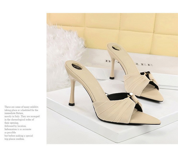 Sandal cao gót nữ mũi nhọn quai ngang chất liệu ren phối nhún, gót nhọn thanh mảnh — Họa tiết da báo, Màu be, màu đen