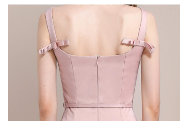 Đầm maxi nữ thắt eo dáng công chúa tay không cổ tròn — Đỏ, Hồng, Đen chi tiết 9