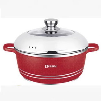 Dessini40Cm Red Wine Red Black Medical Stone Soup Pot Stew Pot Non-Stick Pot Aluminum Pot Curry Set Pot