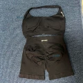 Black halter bra + shorts set