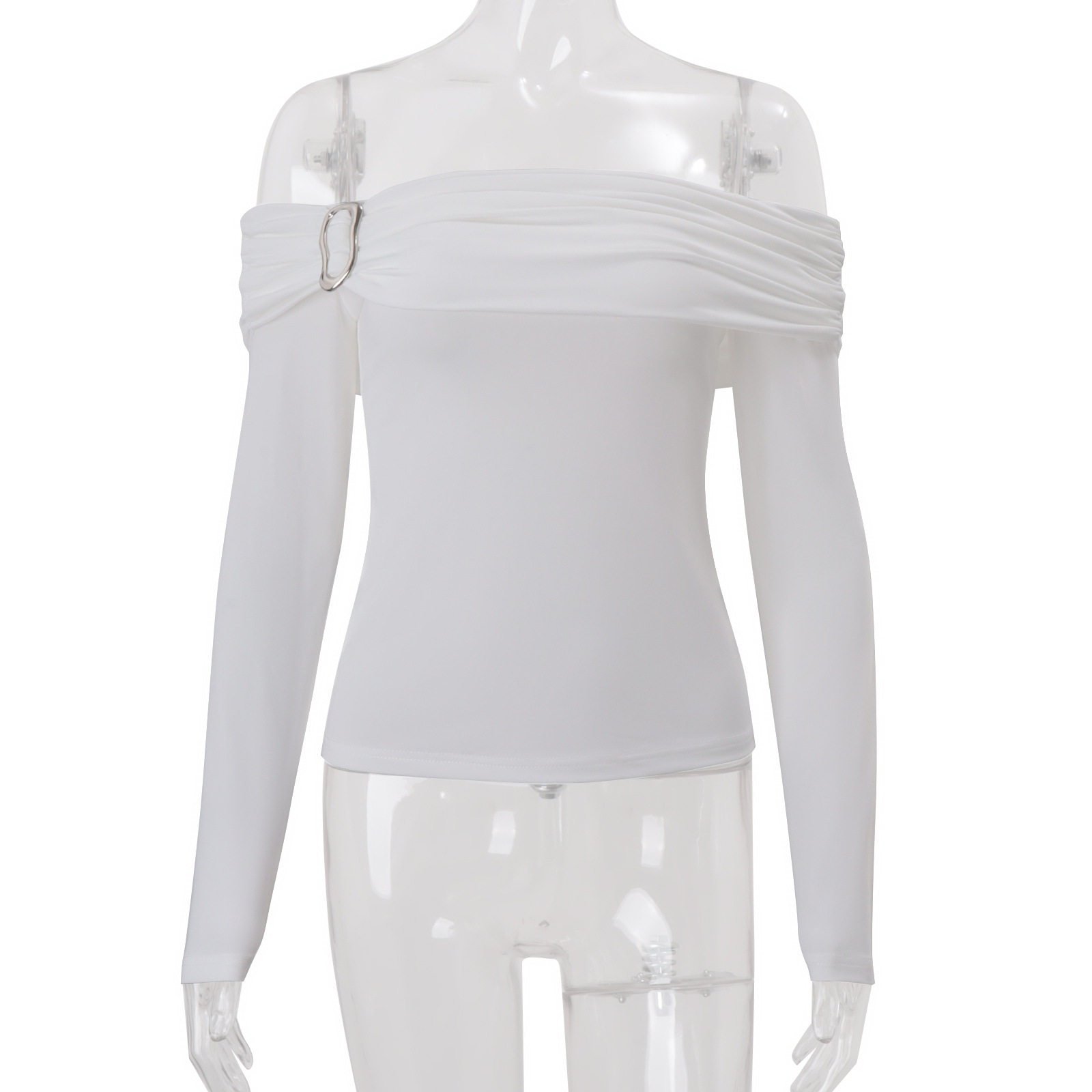 Summer Womens Top Off Shoulder Slim Fit Solid Color Backless Trendy Casual Wear Wholesale Available