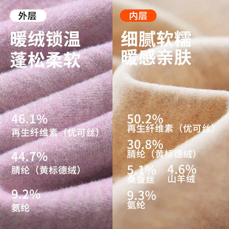 Cashmere Silk Thermal Underwear New Style Women's Antibacterial Seamless Heating Tops and Bottoms Men's Set Wholesale