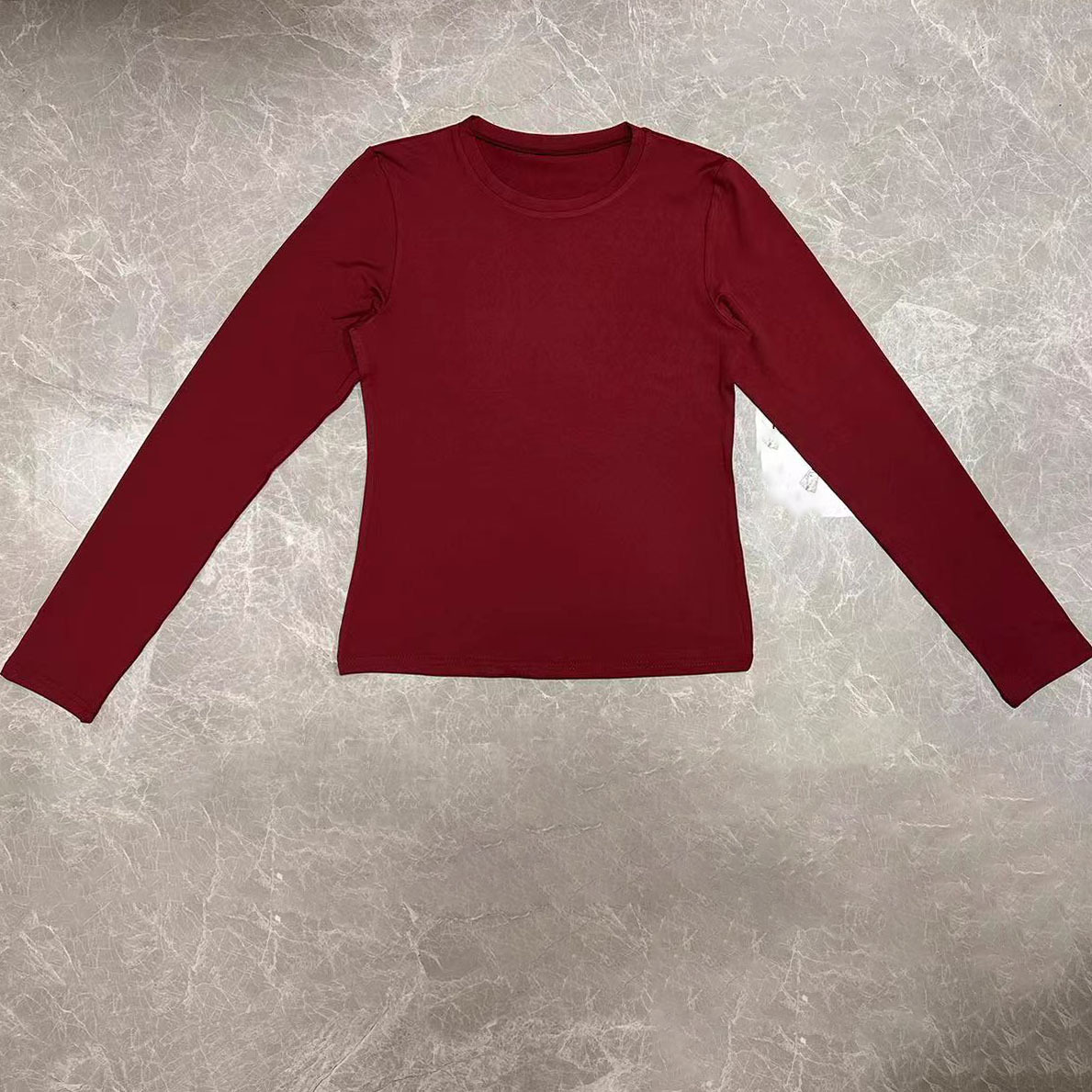 欧美女装休闲长袖t恤春秋纯色修身套头衫t恤女街装打底衫上衣