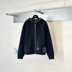 High Version 25 New Knitted Zipper Hoodie Double-Sided Wearable Loose Jacquard Letters for Men and Women High Quality Ready for Delivery