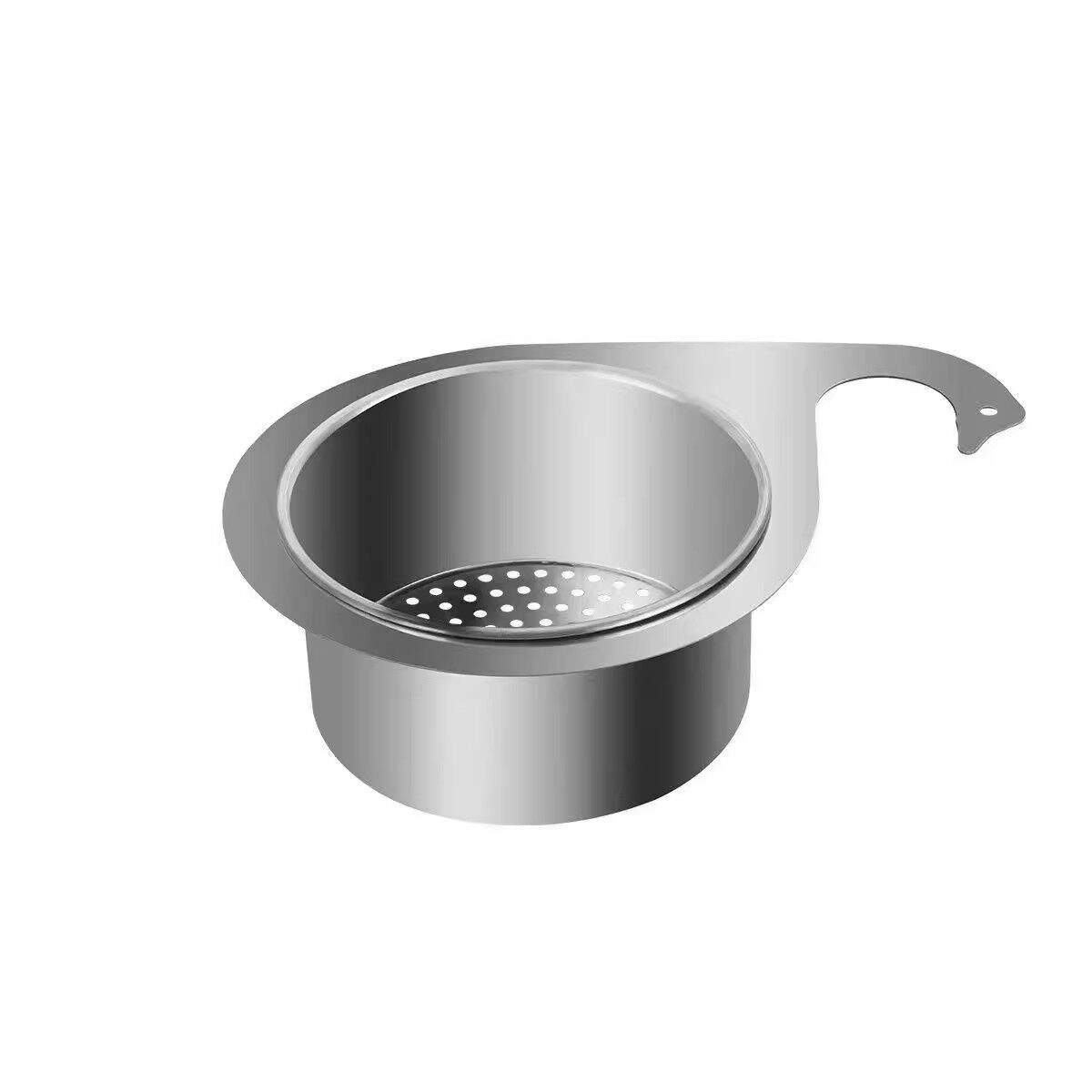 Kitchen sink special swan drain basket stainless steel hanging drain rack wet and dry separation hook garbage filter basket