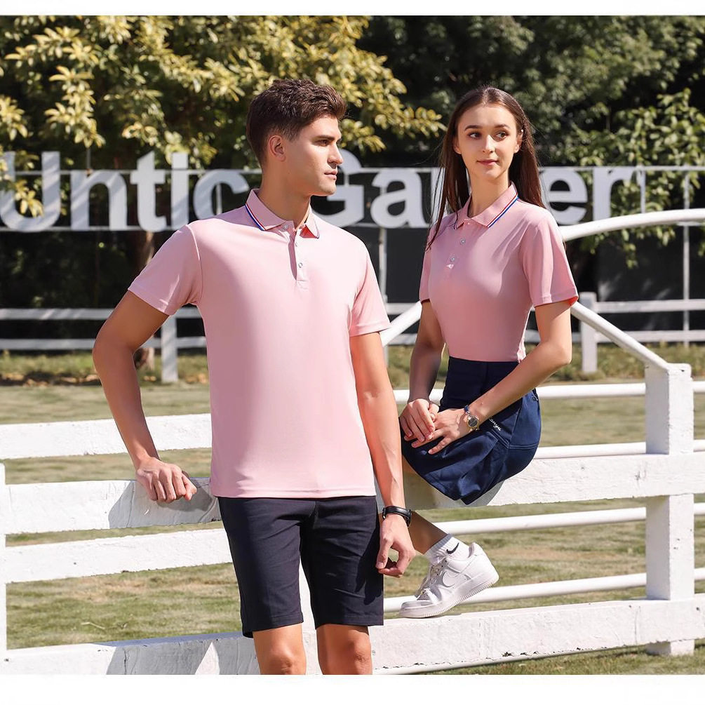 印logo短袖POLO衫女团体服工装男女速干翻领运动衫可印可绣工作服