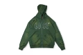 Diamond encrusted washed hole green