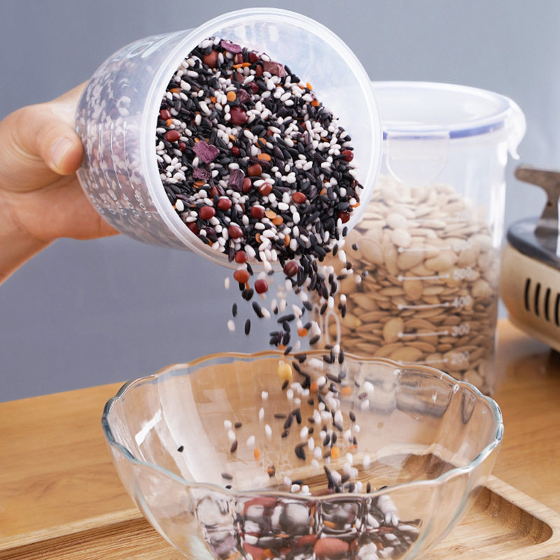 Cross-Border Sealed Plastic Box Storage Jar Transparent Dried Fruit Storage Jar Sealed Jar Kitchen Moisture-Proof Grain Jar