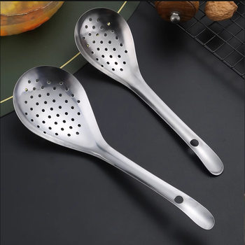 Stainless steel pepper colander household kitchen noodles dumpling noodles spoon draining fried strainer
