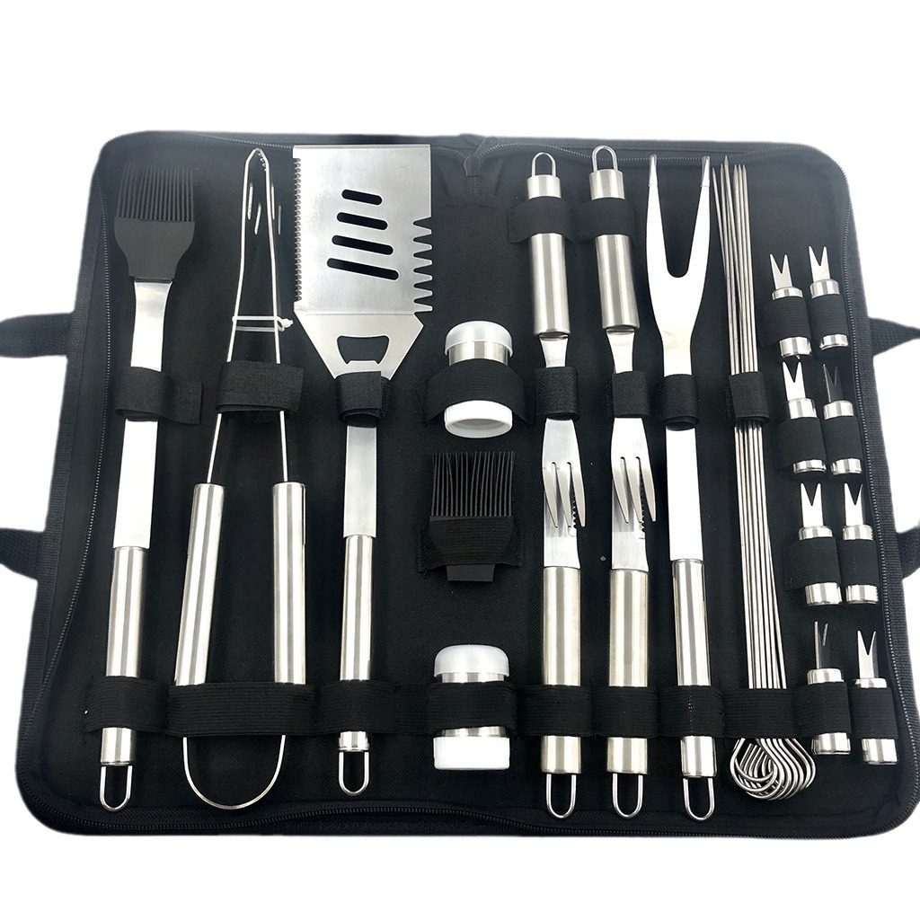 Factory in stock BBQ Tools suit Combination Outdoor BBQ Portable Oxford Bag BBQ Stainless Steel suit