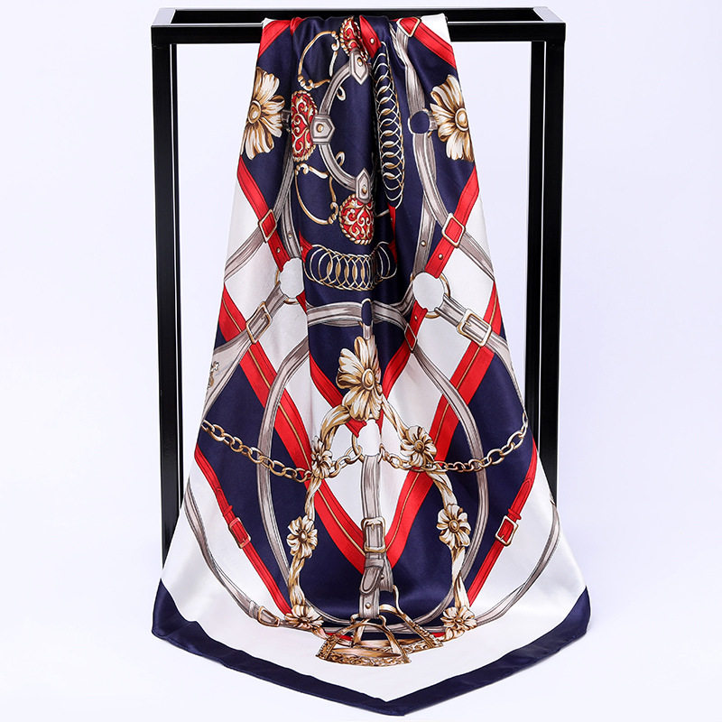 Imitation Silk Square Silk Satin Scarf Women's Summer Thin Shawl 90cm Large Square Mother's Gift Scarf