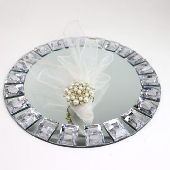 Hotel Wedding Dinner Plate Side Silver Square Mirror Plate Daily Club Model Room Decoration Western Plate Ornaments