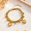 7772 hip hop love bracelet gold