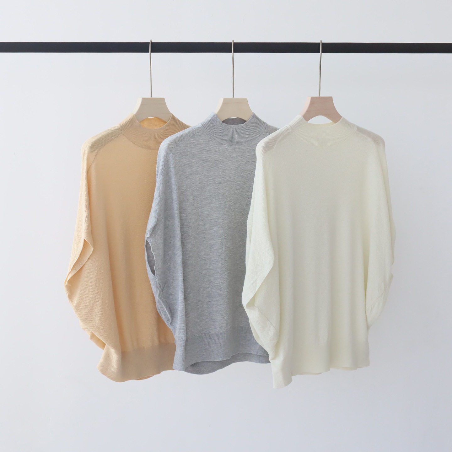 Lyocell Tencel High-Quality Bat-Sleeve Knitwear Spring and S...