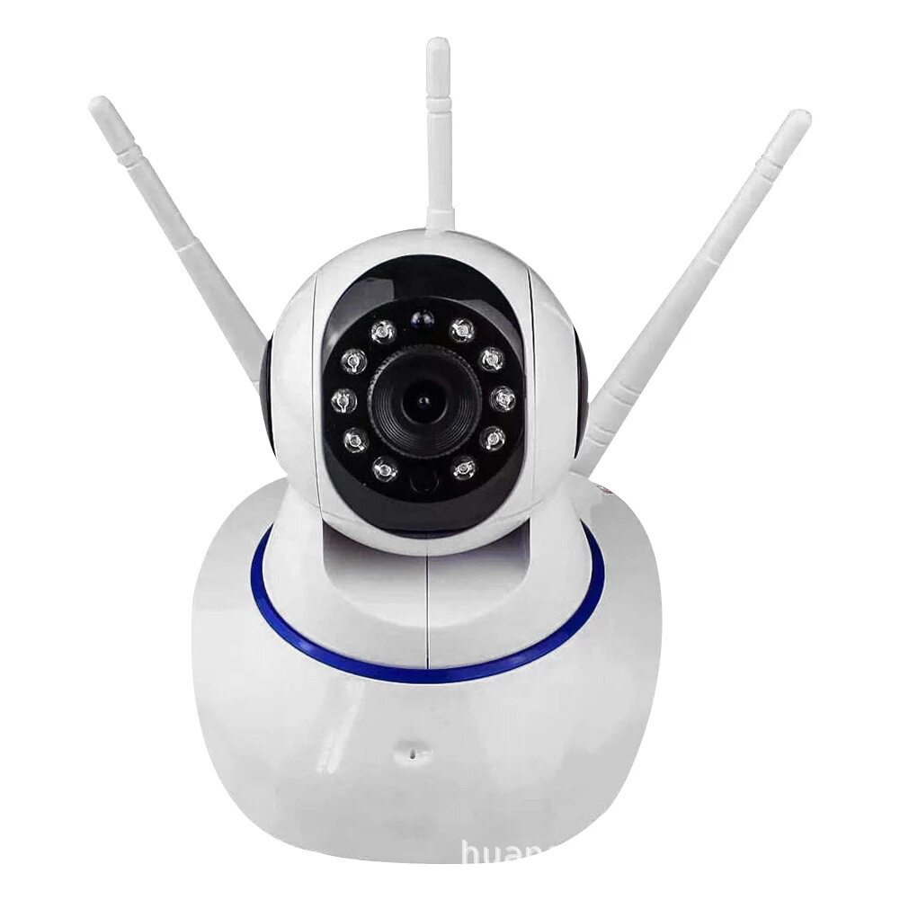 กล้องหัวหมุนได้ 360 องศา พร้อมระบบ Wi‑Fi และฟังก์ชันมองเห็นกลางคืนแบบ HD ใช้สำหรับเฝ้าระวังภายในบ้าน รองรับการจัดส่งแบบดรอปชิป