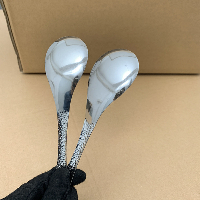 Stainless Steel Hammered Palace Spoon, Retro Spoon for Soup, Adult Eating Spoon, Fruit Spoon, Watermelon Spoon, Dessert Spoon