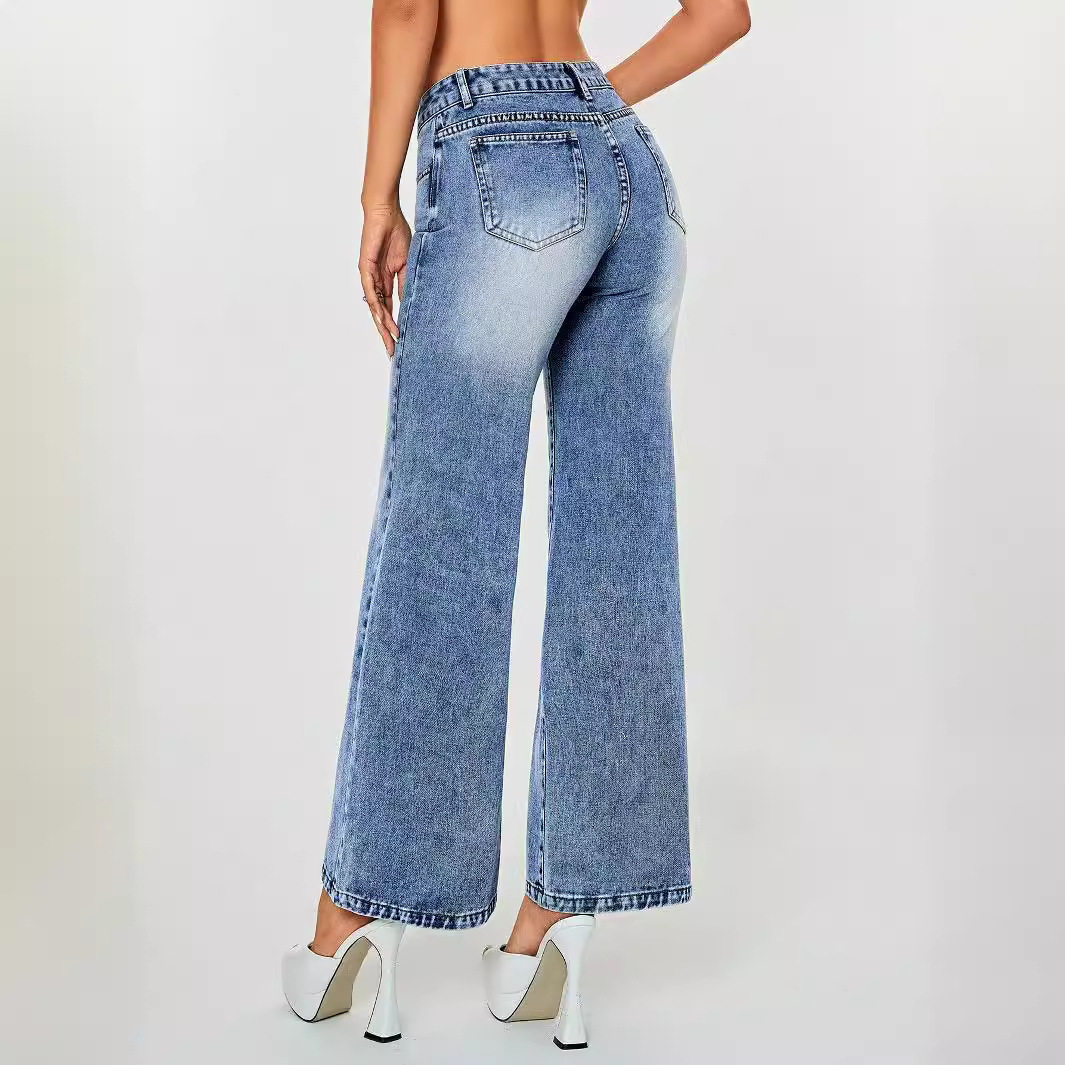 High Waisted Casual Straight Leg Wide Leg Jeans Womens Fashion Trendy Style Comfortable Fit Wholesale Available