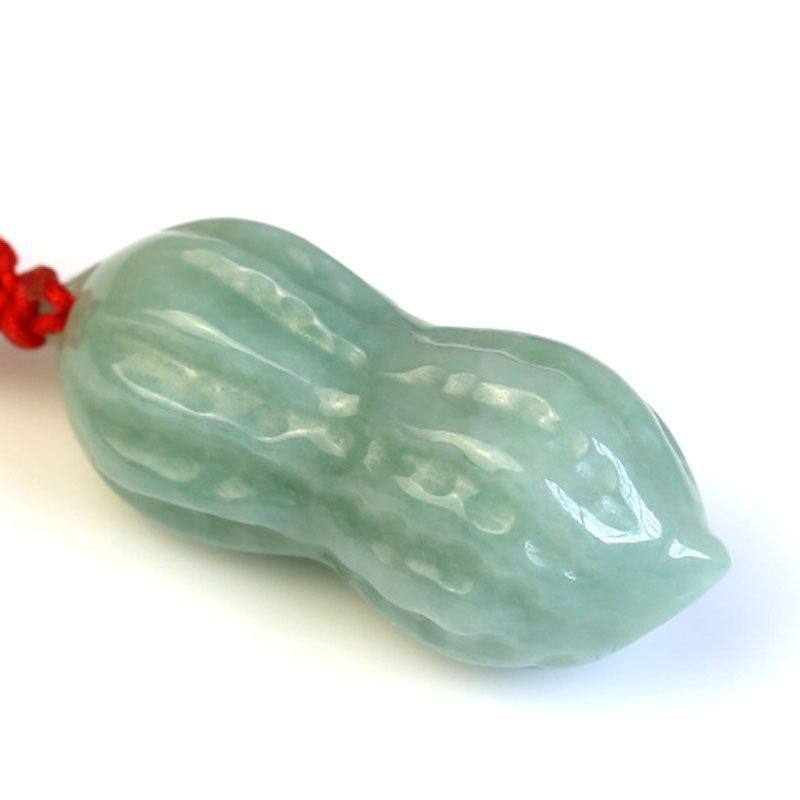 Natural Jade A-Grade Peanut Jade Pendant Peace Longevity Fruit Jade Peanut Men and Women Children's Jade Necklace Jade Peanut