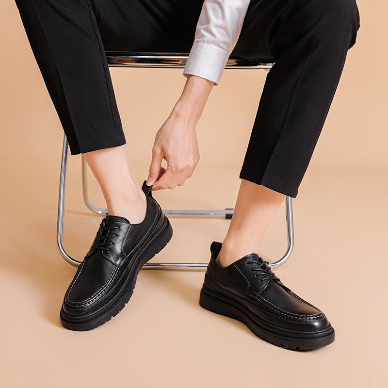 Giày Da Nam Chất Liệu Da Bò Đế Cao