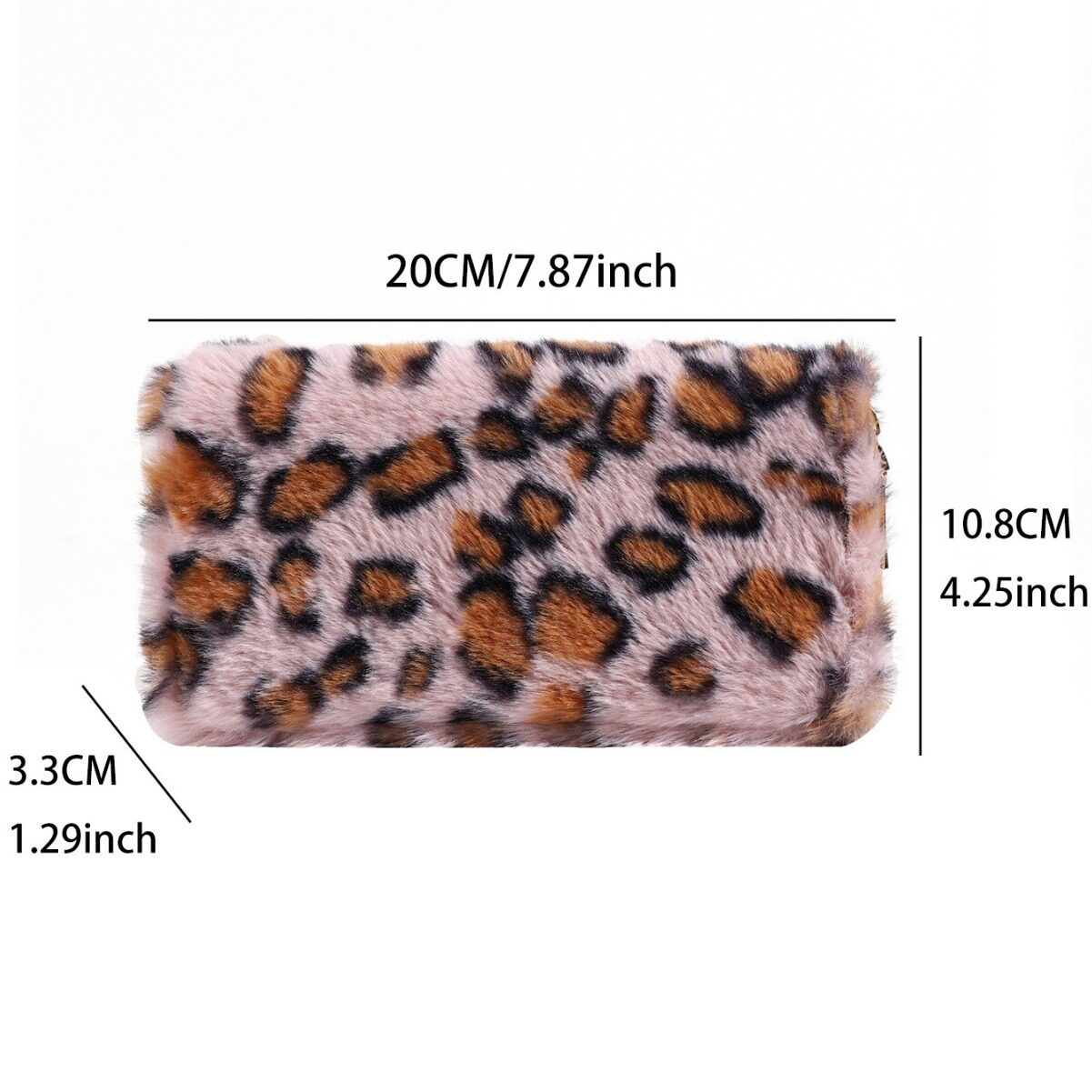 2024 Cross-Border Leopard Print Plush Wallet Personalized Casual Furry Bag Portable Storage Clutch Card Holder
