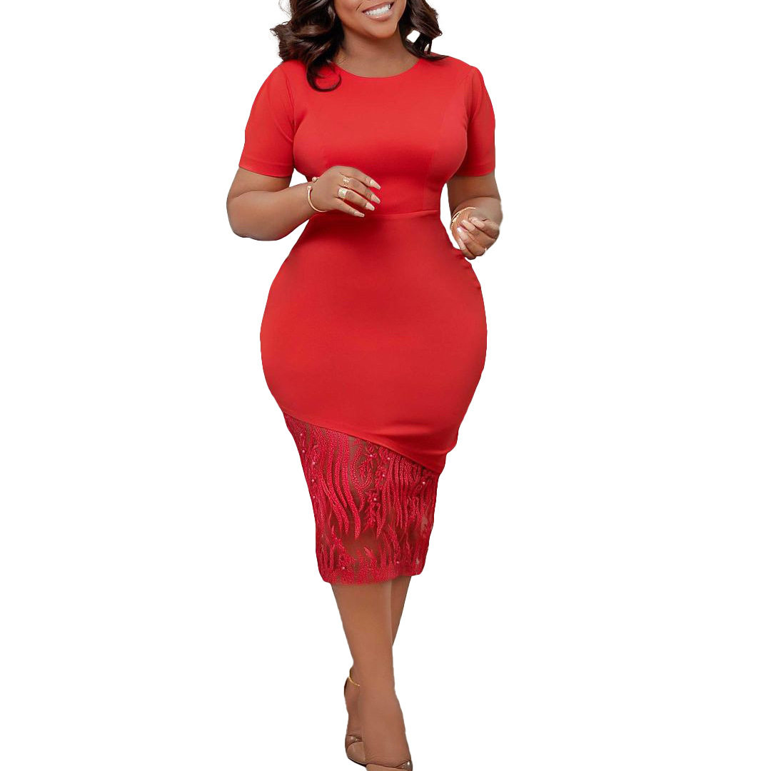 Plus Size Womens Dress Elegant Beaded Bodycon Style Summer Occasion Wholesale Available factory direct
