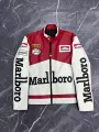 Marlboro leather jacket (embroidered and cotton)
