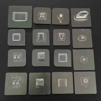 Storage Rack Accessories Claw Hooks No-Drill Adhesive Hooks Traceless Patches Strong Adhesive Various Flat Iron Hooks Double Hooks Storage