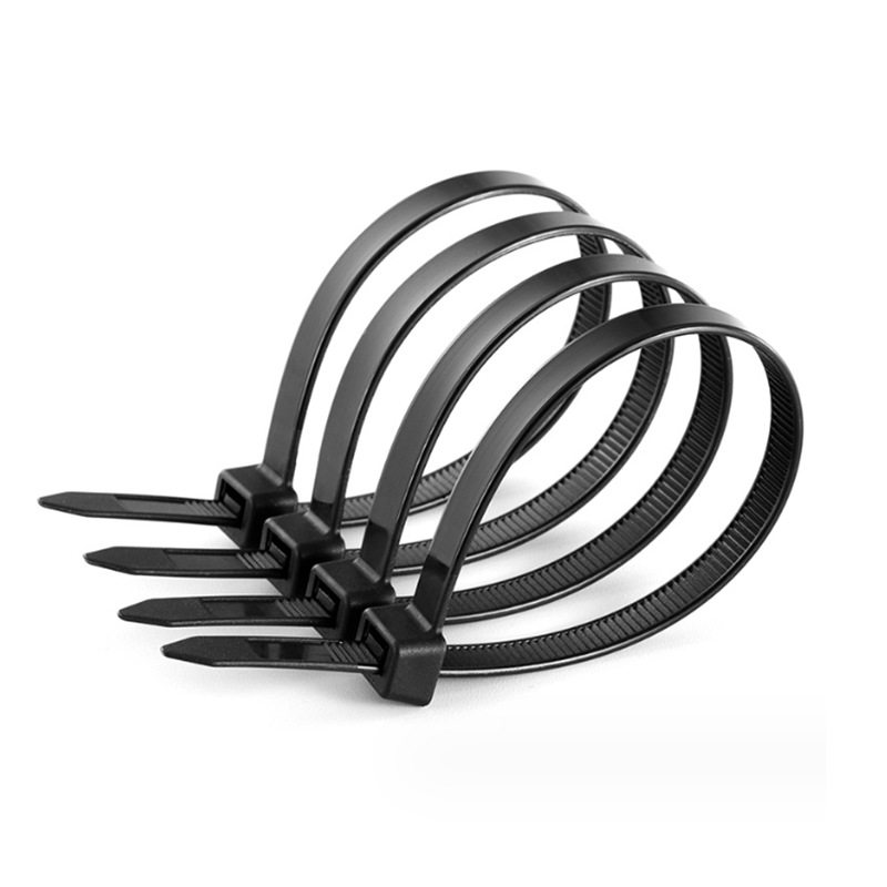 National standard black and white nylon cable tie 3.6*200*300 plastic cable tie self-locking binding cable tie in stock